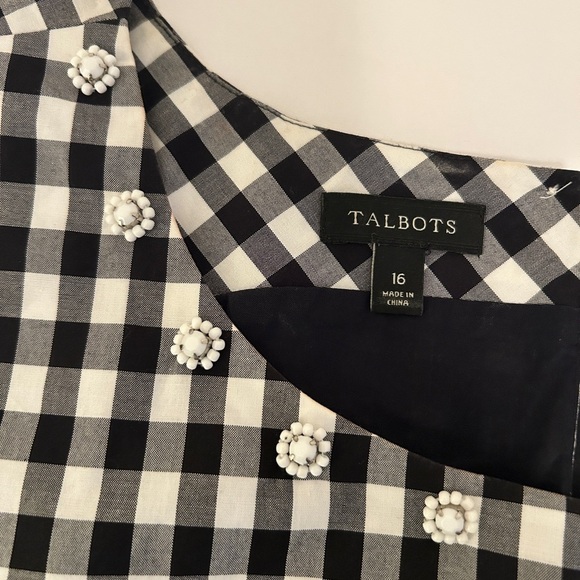 Talbots shirt/ black & white size 16 - Picture 6 of 9